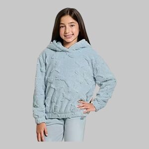 PUMA Girl's Embossed Sherpa Pullover Hoodie